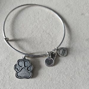 Alex And Ani Paw Print Charm Bangle Bracelet